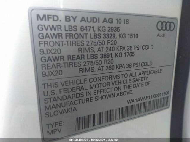 WA1AVAF11KD011980  - AUDI Q8  2019 IMG - 8