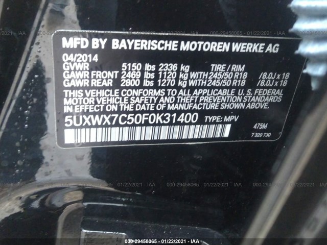 5UXWX7C50F0K31400 VO0303CK\
                 - BMW X3  2014 IMG - 8