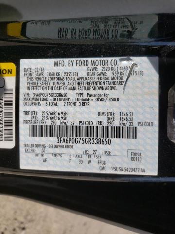 3FA6P0G75GR338650  - FORD FUSION S  2016 IMG - 9