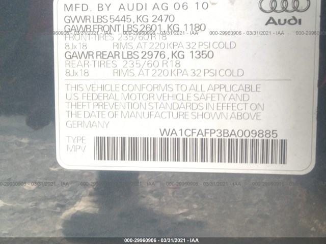 WA1CFAFP3BA009885 AC1706CM - AUDI Q5  2010 IMG - 8