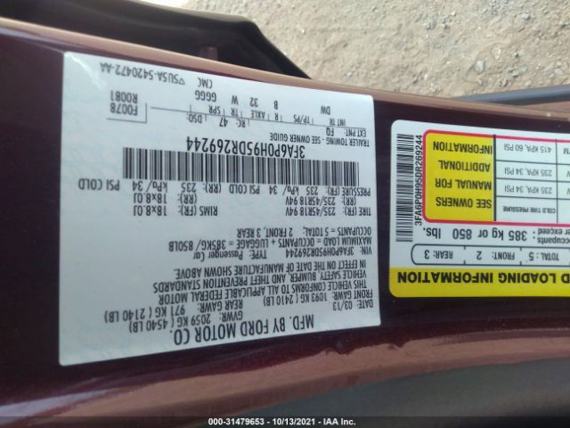 3FA6P0H95DR269244  - FORD FUSION  2013 IMG - 8