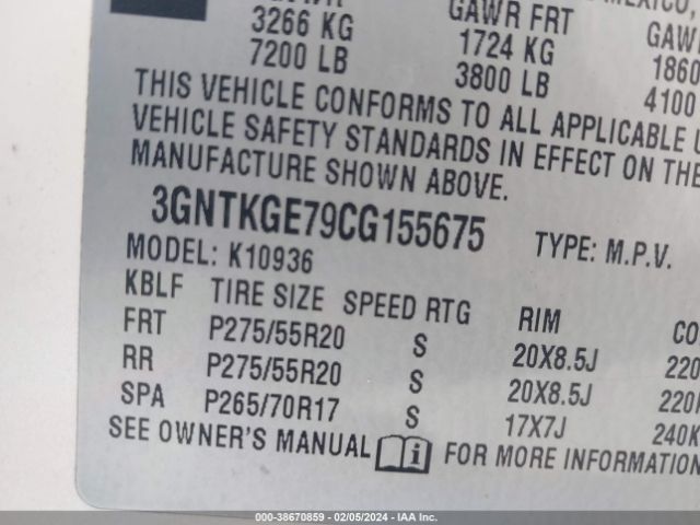 3GNTKGE79CG155675  - CHEVROLET AVALANCHE 1500  2012 IMG - 8