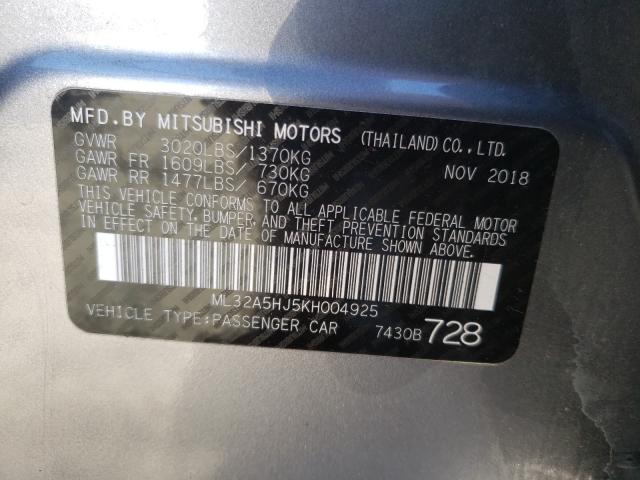 ML32A5HJ5KH004925 BK6880IH - MITSUBISHI MIRAGE  2018 IMG - 9
