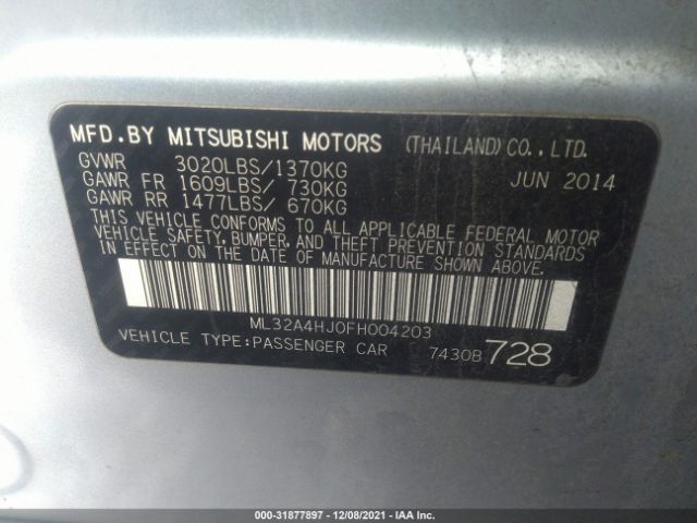 ML32A4HJ0FH004203  - MITSUBISHI MIRAGE  2015 IMG - 8