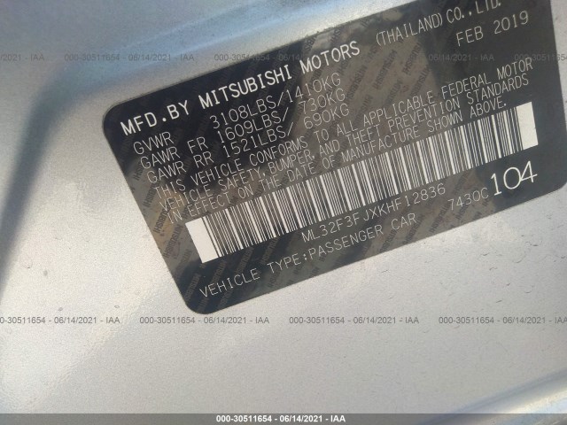 ML32F3FJXKHF12836  - MITSUBISHI MIRAGE G4  2019 IMG - 8