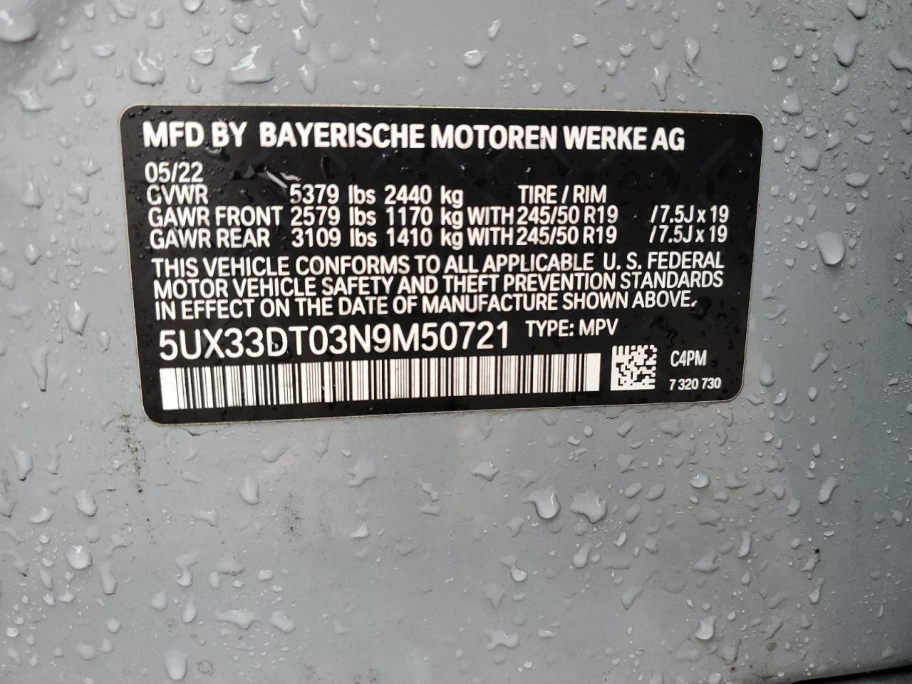 5UX33DT03N9M50721  - BMW X4  2022 IMG - 13