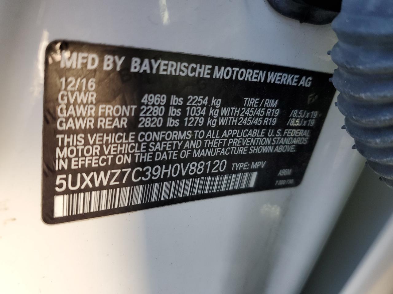 5UXWZ7C39H0V88120  - BMW X3  2017 IMG - 11