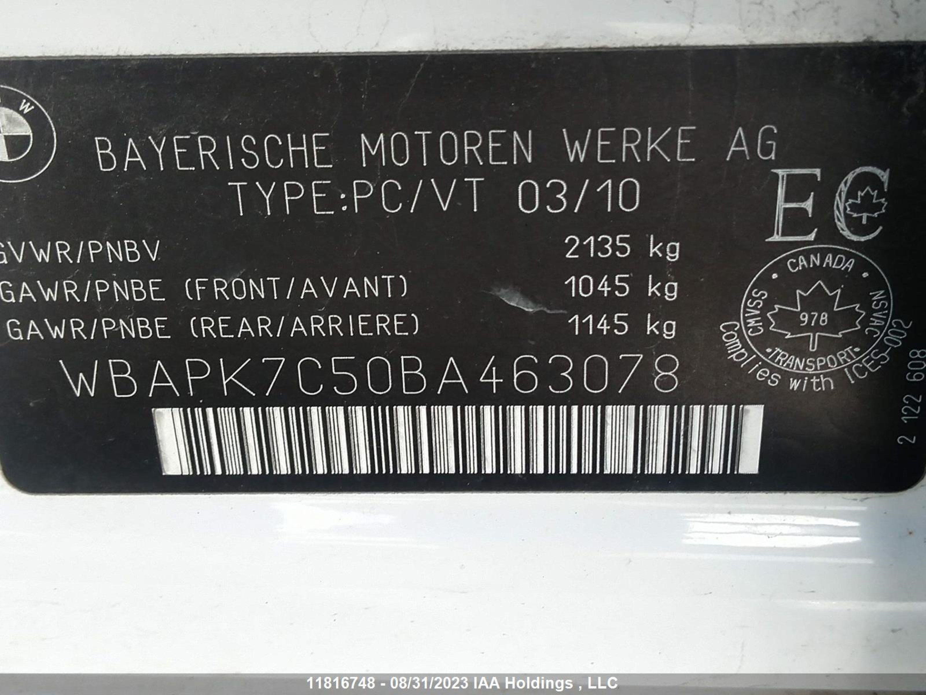 WBAPK7C50BA463078  - BMW 3ER  2011 IMG - 8