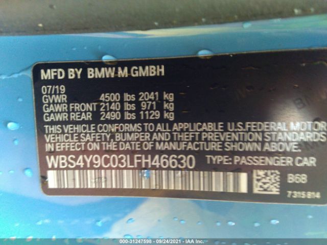 WBS4Y9C03LFH46630  - BMW M4  2020 IMG - 8